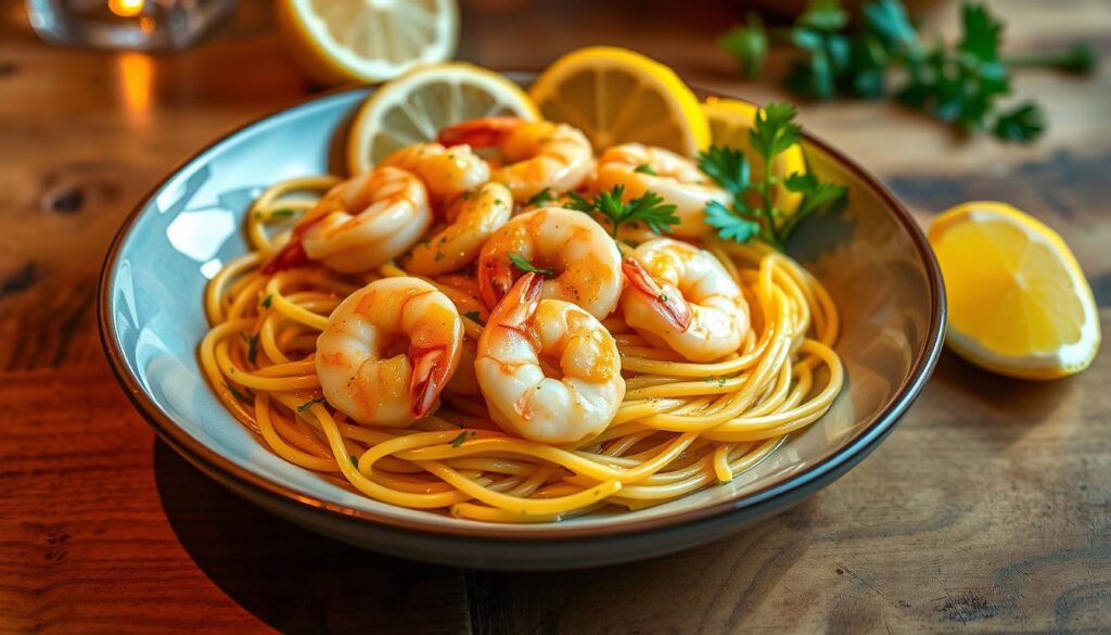 lemon garlic shrimp pasta