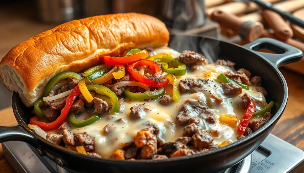 skillet cheesesteak