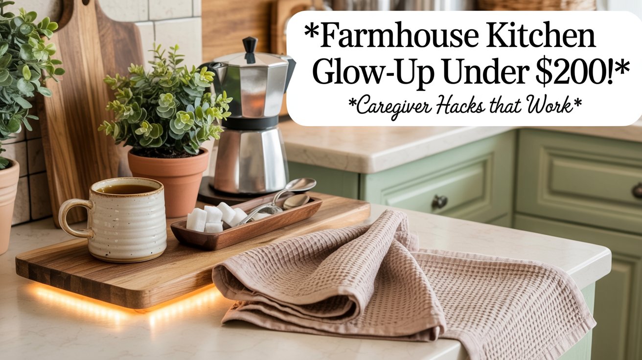 Farmhouse Kitchen Refresh Under $200 for Busy Caregivers
